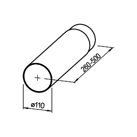 Maßbild TWH 100 Teleskop-Wandhülse DN 100 von Helios Ventilatoren
