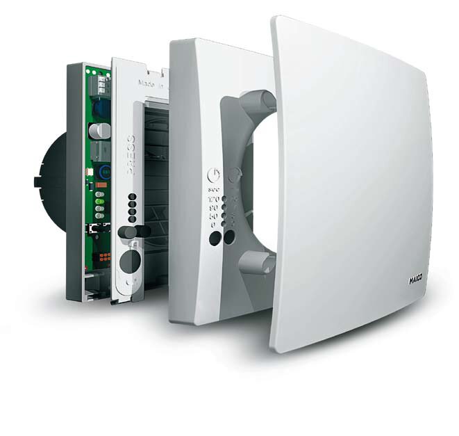 Komponenten des Kleinraumventilator ECA 100 und 150 ipro von Maico