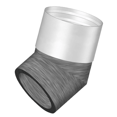 Helios IP-B 125/45 - IsoPipe 45 Grad Bogen mit Muffe - 09399